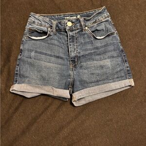 Refuge Blue Jean Shorts High-Waisted Cuffed